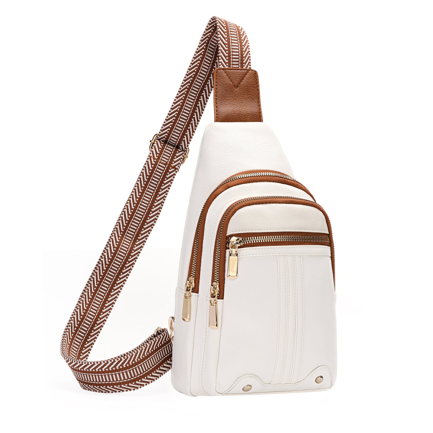 GAEKEAO Crossbody Sling Bag for Women, Travel Leather Crossbody Bags Fanny Packs for Women Small Crossbody Purse Chest Bag