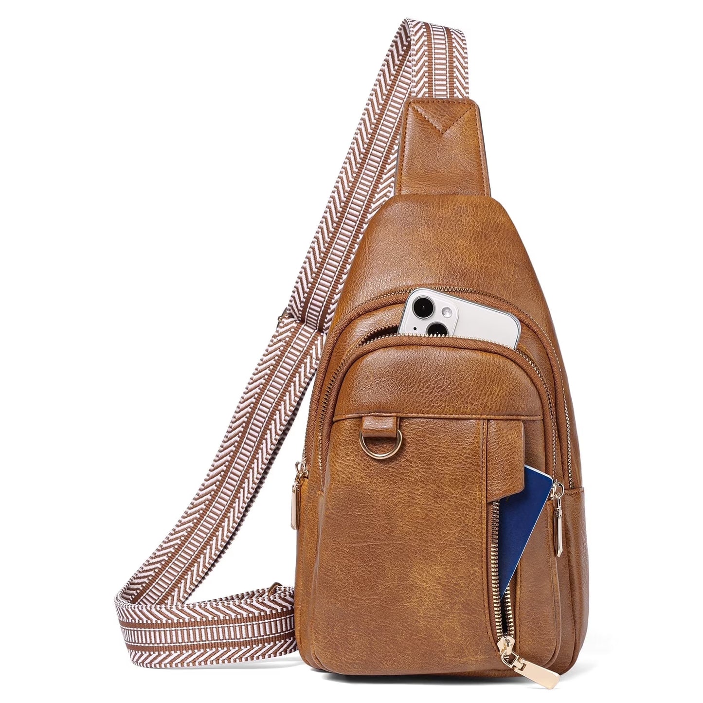 GAEKEAO Sling Bag for Women Vegan Leather Crossbody Bags Fanny Pack Chest Pack Small Backpack Travel Purse Shoulder Bag