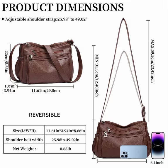 GAEKEAO Crossbody Bags for Women Floral Travel Crossbody Purses Leather Handbags Medium Shoulder bag with Adjustable Strap