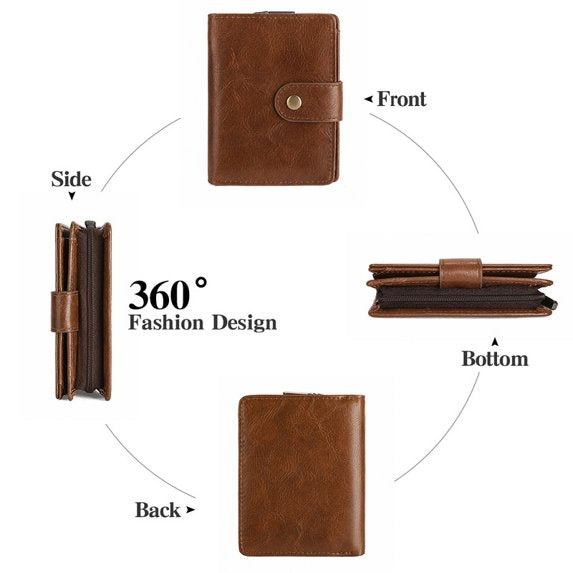GAEKEAO Men's Wallet Samll RFID Blocking Bifold Wallet for Men Leather Credit Card Holder 11 Card Slots