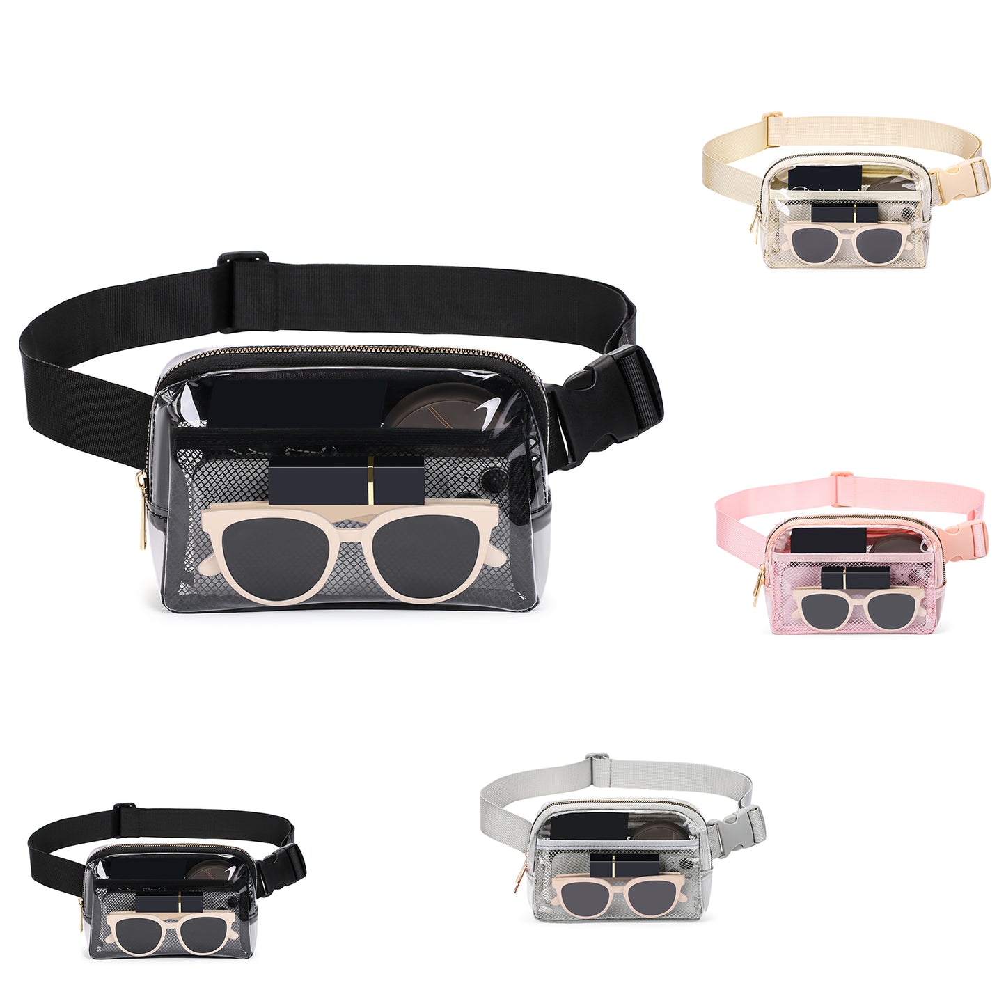 GAEKEAO Clear Stadium-Approved Fanny Pack, Waterproof Crossbody Belt Bag for Men and Women