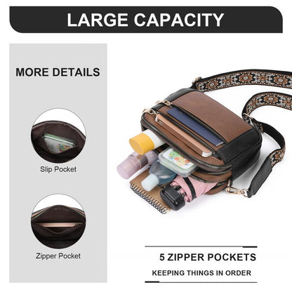 GAEKEAO Crossbody Purse for Women Leather Medium Shoulder Handbags with Adjustable Strap Multi Pockets Women Purse for Travel