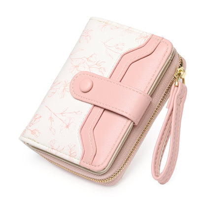 GAEKEAO Small Wallet for Women Slim Bifold Leather Credit Card Holder Purse Zipper Pocket Coin Wallets with ID Window