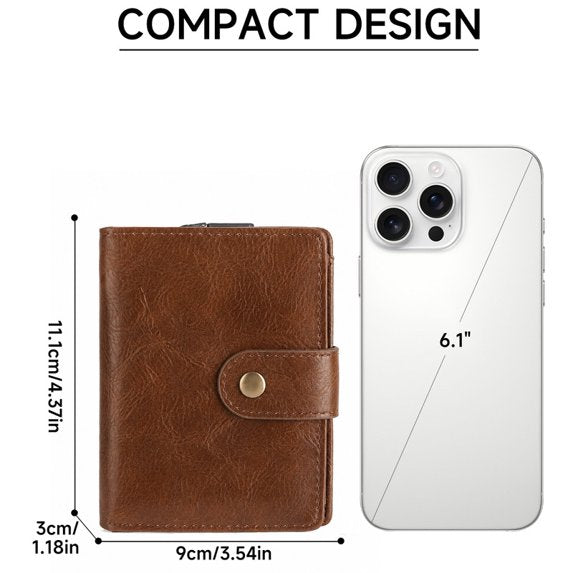 GAEKEAO Men's Wallet Samll RFID Blocking Bifold Wallet for Men Leather Credit Card Holder 11 Card Slots