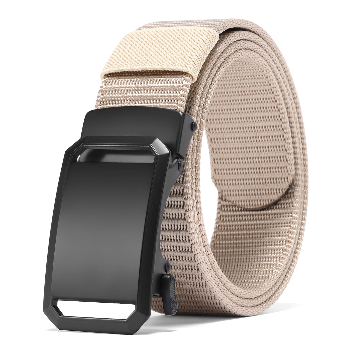 GAEKEAO Belt for Men Stretch Nylon Ratchet Belt Web Work Men Belts with Automatic Slide Buckle，Adjustable Trim to Fit