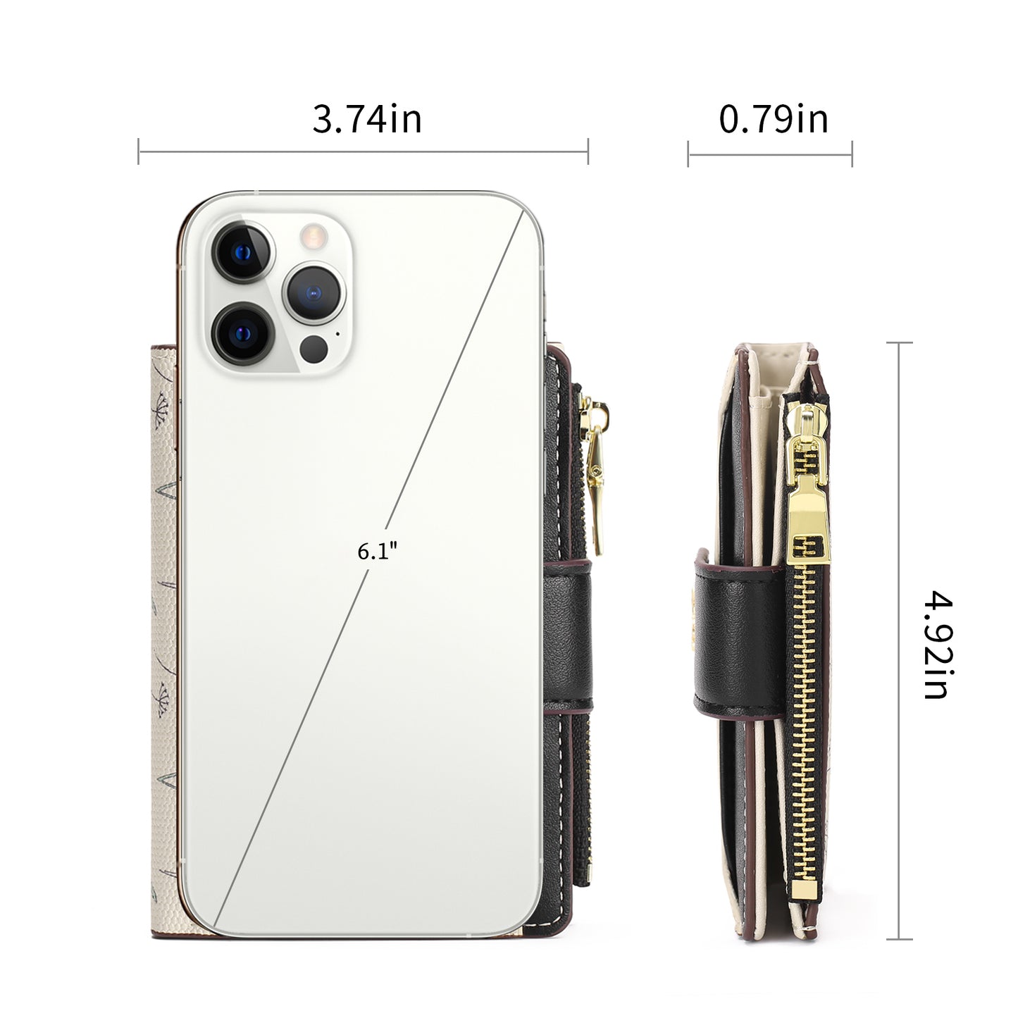 GAEKEAO Small Wallet for Women Slim Bifold Leather Credit Card Holder Purse Zipper Pocket Coin Wallets with ID Window