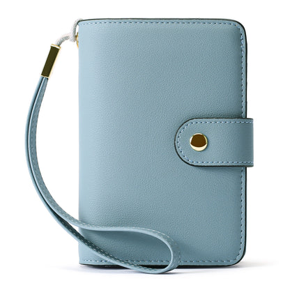 GAEKEAO Wallet for Women Ladies Bifold Leather RFID-Blocking Wristlet Purse Wallet Credit Card Holder with ID Window