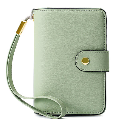 GAEKEAO Wallet for Women Ladies Bifold Leather RFID-Blocking Wristlet Purse Wallet Credit Card Holder with ID Window