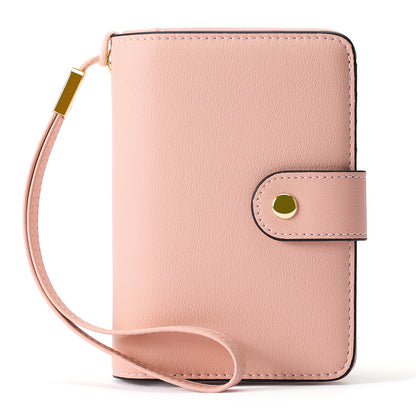 GAEKEAO Wallet for Women Ladies Bifold Leather RFID-Blocking Wristlet Purse Wallet Credit Card Holder with ID Window
