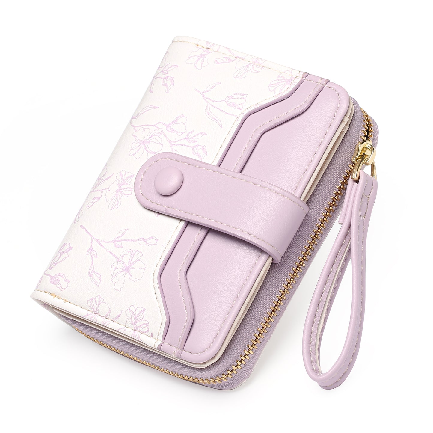 GAEKEAO Small Wallet for Women Slim Bifold Leather Credit Card Holder Purse Zipper Pocket Coin Wallets with ID Window