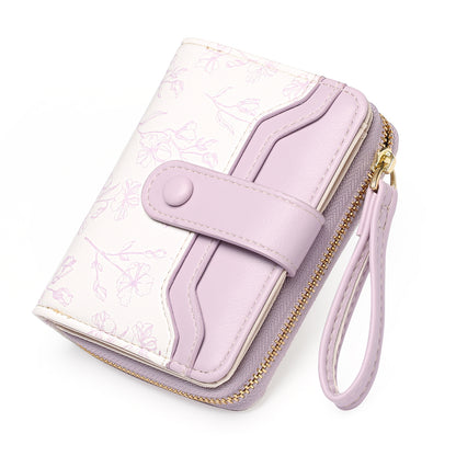 GAEKEAO Small Wallet for Women Slim Bifold Leather Credit Card Holder Purse Zipper Pocket Coin Wallets with ID Window
