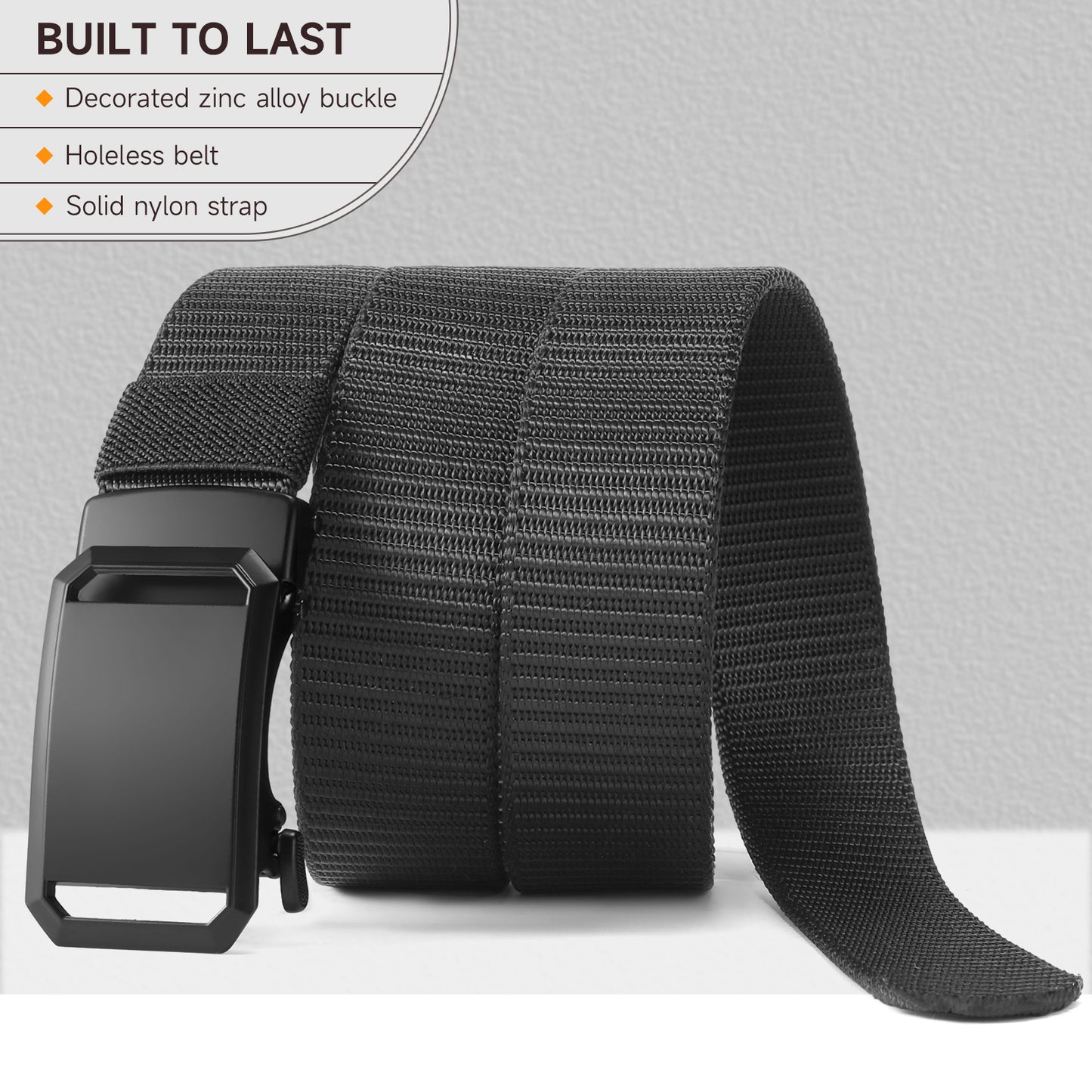 GAEKEAO Belt for Men Stretch Nylon Ratchet Belt Web Work Men Belts with Automatic Slide Buckle，Adjustable Trim to Fit