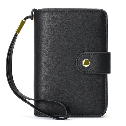 GAEKEAO Wallet for Women Ladies Bifold Leather RFID-Blocking Wristlet Purse Wallet Credit Card Holder with ID Window