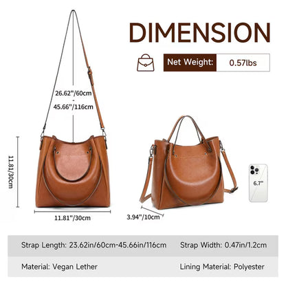 GAEKEAO Women’s Hobo Bag Vegan Leather Tote with Top Handle and Adjustable Crossbody Strap