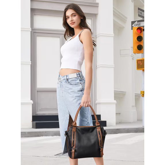 GAEKEAO Purses and Handbag for Women Leather Tote Bag Purse and Handbags, Satchel Shoulder Crossbody Top Handle Bags with Zipper