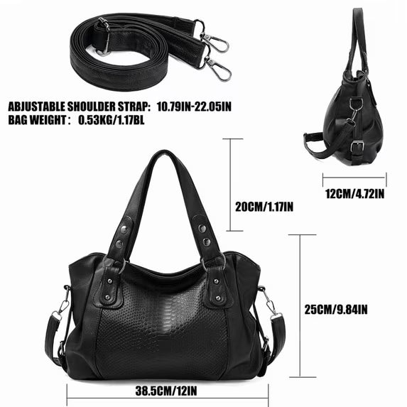 GAEKEAO Women’s Satchel Handbag Spacious Shoulder Purse with Detachable Strap
