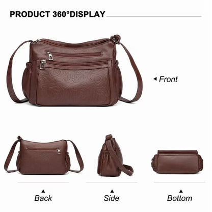 GAEKEAO Crossbody Bags for Women Floral Travel Crossbody Purses Leather Handbags Medium Shoulder bag with Adjustable Strap