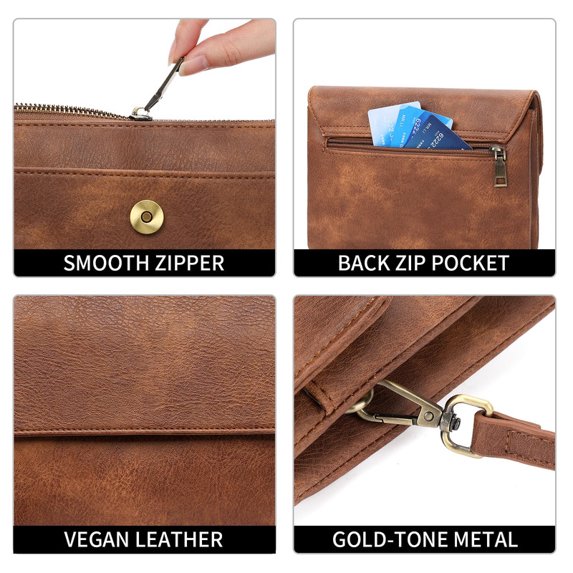 GAEKEAO Crossbody Bags for Women Genuine Leather Shoulder Handbags Small Cell Phone Purse with Credit Card Slots