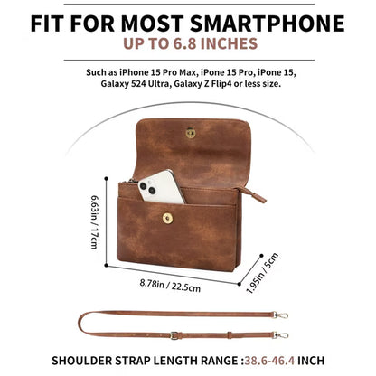 GAEKEAO Crossbody Bags for Women Genuine Leather Shoulder Handbags Small Cell Phone Purse with Credit Card Slots