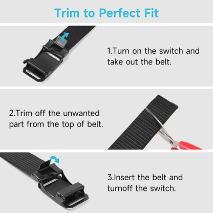 GAEKEAO Belt for Men Stretch Nylon Ratchet Belt Web Work Men Belts with Automatic Slide Buckle，Adjustable Trim to Fit