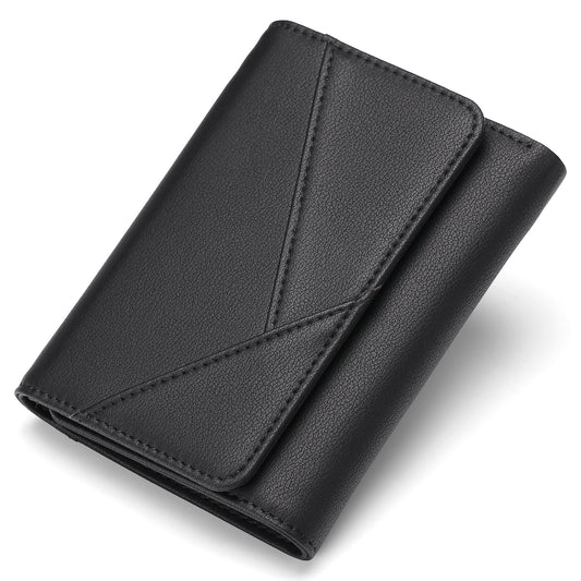 GAEKEAO Wallets for Women Small RFID Blocking Leather Trifold Ladies Wallets Credit Card Holder with Zipper Coin Pocket