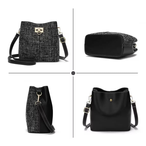 GAEKEAO Crossbody Purses for Women Vegan Leather Bucket Bags Trendy Ladies Handbag Shoulder Purse Multi Pockets