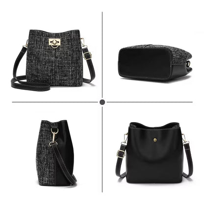 GAEKEAO Crossbody Purses for Women Vegan Leather Bucket Bags Trendy Ladies Handbag Shoulder Purse Multi Pockets