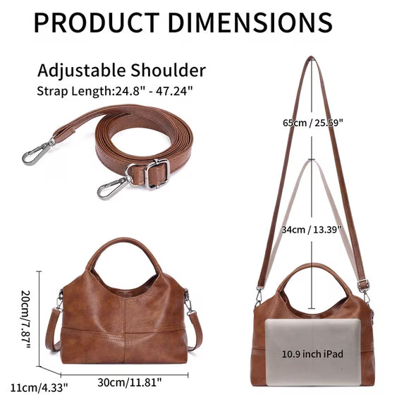 GAEKEAO Women’s Medium Satchel Bag with Top Handle and Detachable Crossbody Strap
