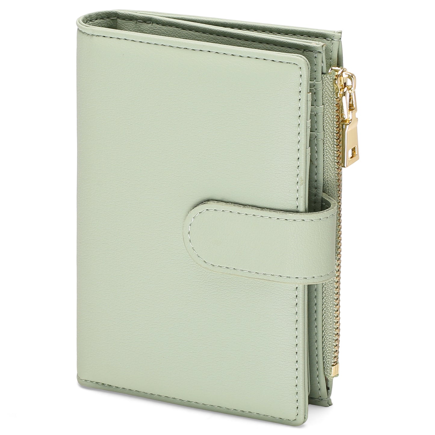 GAEKEAO Small Wallets for Women Leather RFID Blocking Bifold Zipper Pocket Wallet Card Case Purse with ID Window
