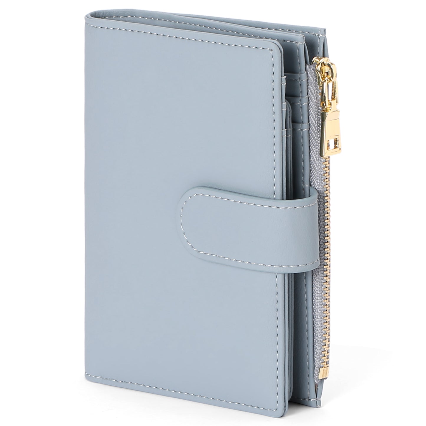 GAEKEAO Small Wallets for Women Leather RFID Blocking Bifold Zipper Pocket Wallet Card Case Purse with ID Window
