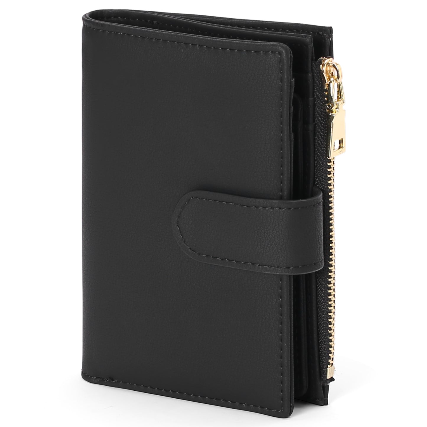 GAEKEAO Small Wallets for Women Leather RFID Blocking Bifold Zipper Pocket Wallet Card Case Purse with ID Window