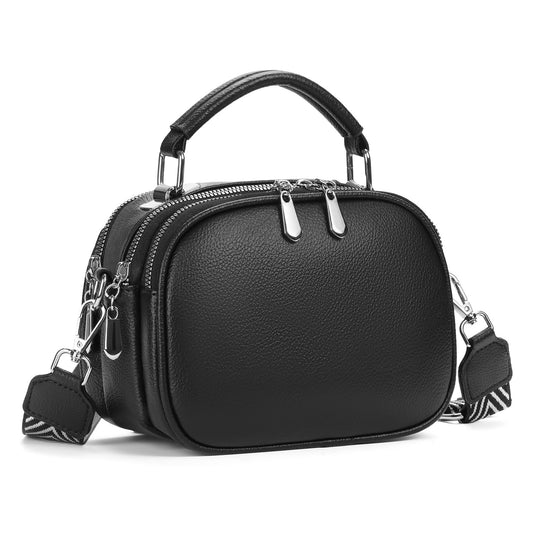 GAEKEAO Crossbody Bag for Women Crossbody Purses, Small Genuine Leather Cross Body Bag Shoulder Purse with Triple Top Zipper