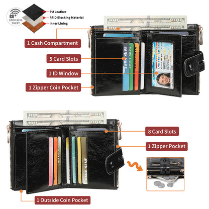 GAEKEAO Chain Wallets for Men, Bifold RFID Wallet for Men with Chain High Security Mens Wallet with Zipper, Genuine Leather Wallets for Men with Anti-Theft Chain and Coin Pocket, Billeteras de Hombres