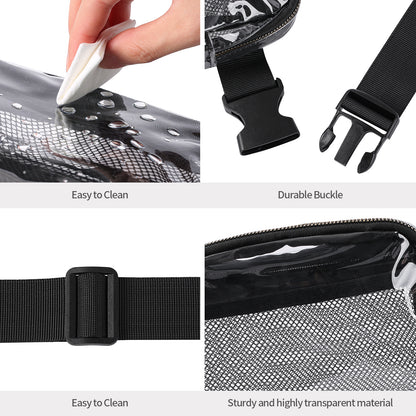 GAEKEAO Clear Stadium-Approved Fanny Pack, Waterproof Crossbody Belt Bag for Men and Women