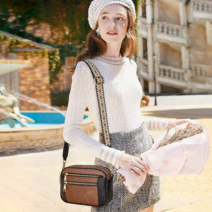 GAEKEAO Crossbody Purse for Women Leather Medium Shoulder Handbags with Adjustable Strap Multi Pockets Women Purse for Travel
