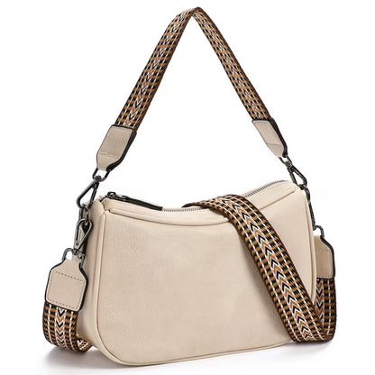 GAEKEAO Women's Shoulder Bag, Medium Handbag, Women's Leather Crossbody Bags with Adjustable Coloured Strap