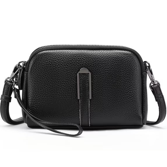 GAEKEAO Crossbody Bags for Women Small Genuine Leather Shoulder Purse Cross Body Bag with Adjustable Strap & Top Zipper