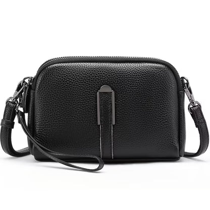 GAEKEAO Crossbody Bags for Women Small Genuine Leather Shoulder Purse Cross Body Bag with Adjustable Strap & Top Zipper