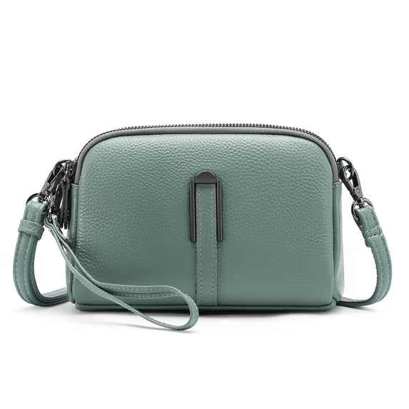 GAEKEAO Crossbody Bags for Women Small Genuine Leather Shoulder Purse Cross Body Bag with Adjustable Strap & Top Zipper