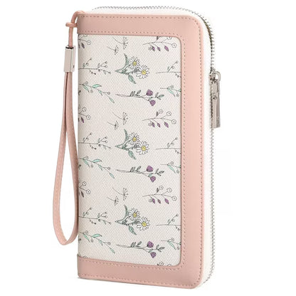 GAEKEAO Wristlet Wallets for Women RFID Blocking Large Capacity Clutch Wallet Vegan Leather Zip Around Ladies Long Purse