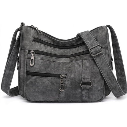 GAEKEAO Crossbody Bags for Women Multi Pocket Leather Cross Body handbags Ladies travel satchel for Everyday