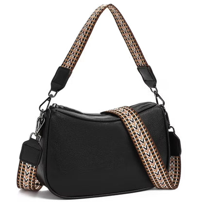 GAEKEAO Women's Shoulder Bag, Medium Handbag, Women's Leather Crossbody Bags with Adjustable Coloured Strap