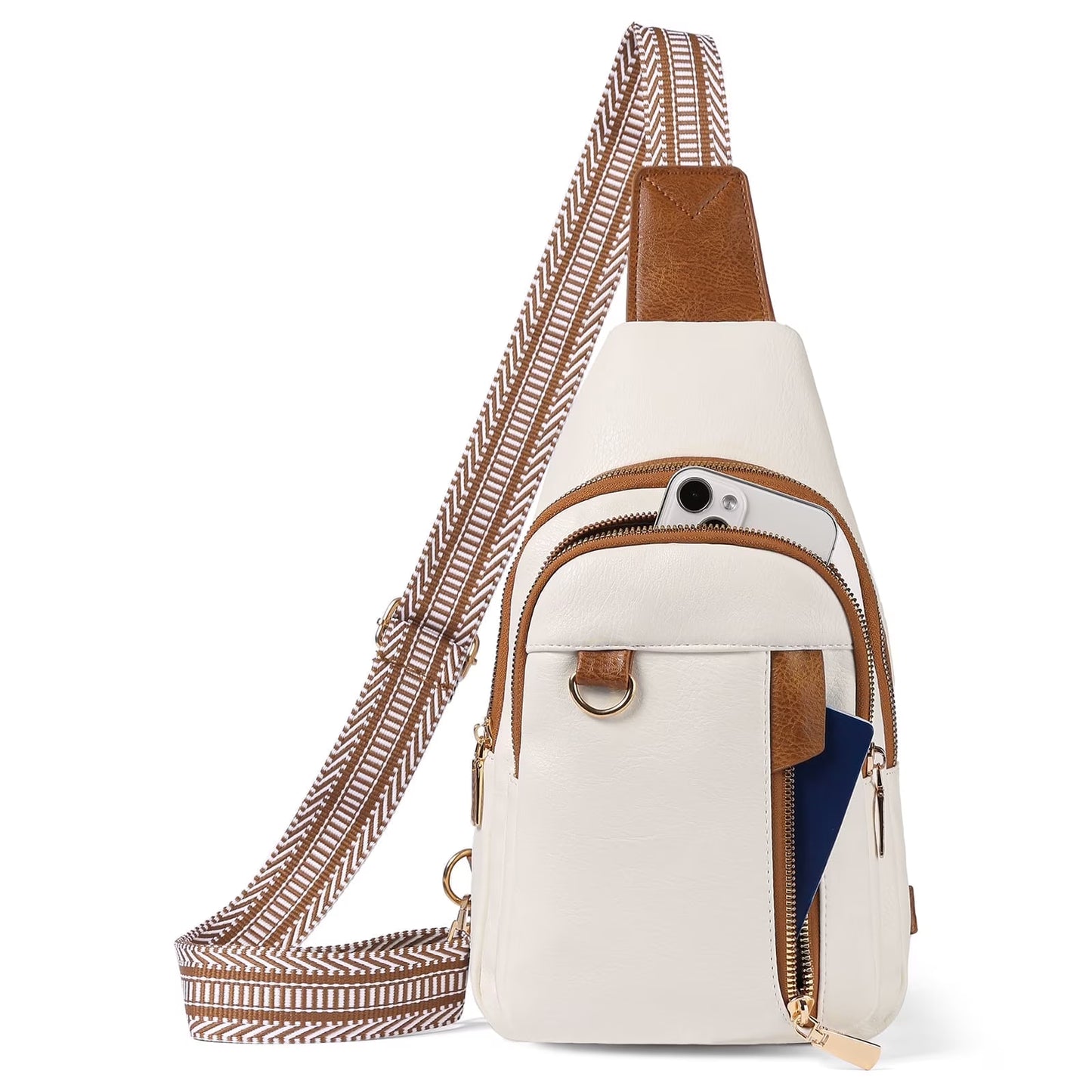 GAEKEAO Sling Bag for Women Vegan Leather Crossbody Bags Fanny Pack Chest Pack Small Backpack Travel Purse Shoulder Bag