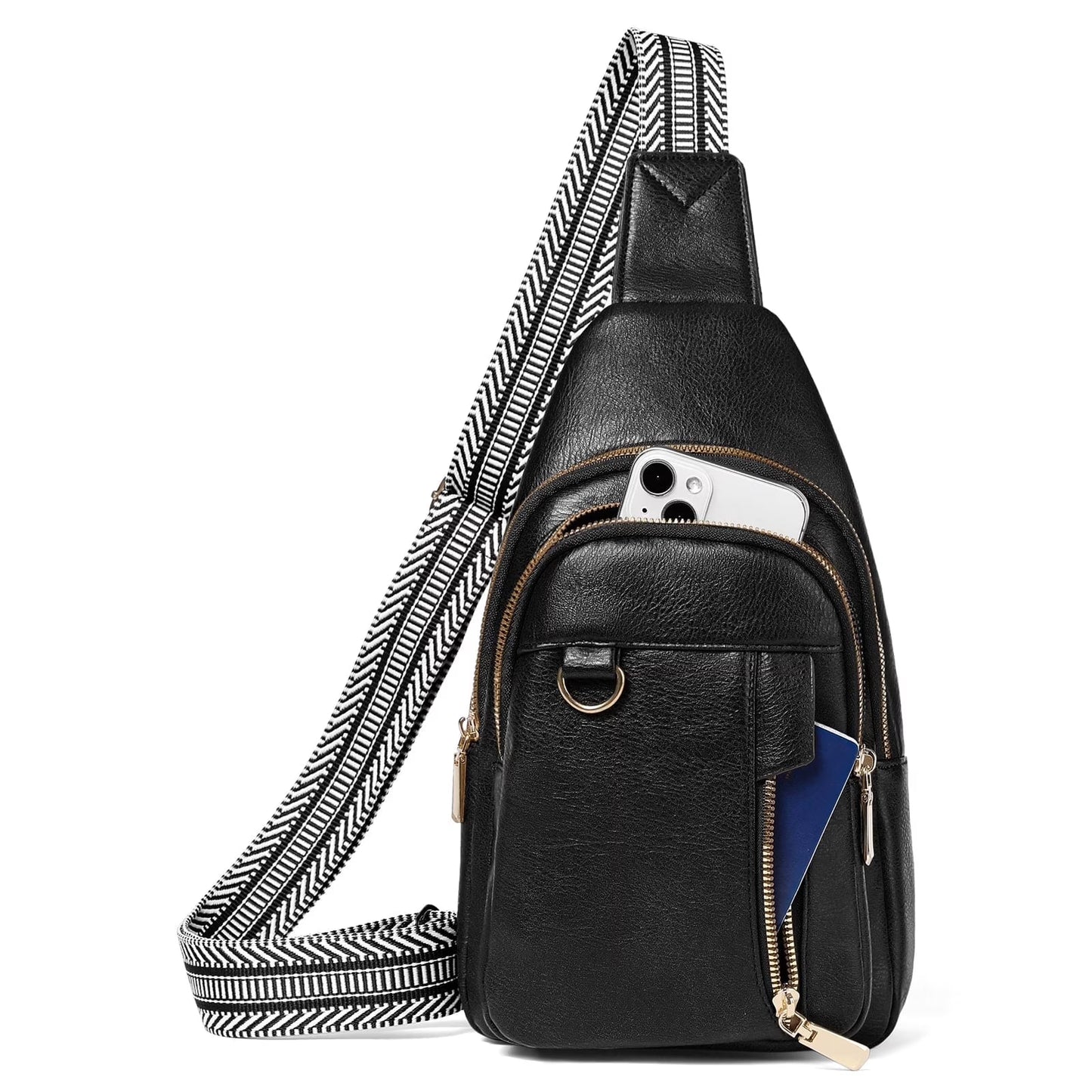GAEKEAO Sling Bag for Women Vegan Leather Crossbody Bags Fanny Pack Chest Pack Small Backpack Travel Purse Shoulder Bag