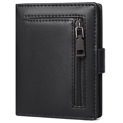 GAEKEAO Mens Wallet Slim Bifold RFID Blocking Thin Credit Card Holder Genuine Leather Minimalist Front Pocket Wallets for Men with Zipper Coin Pocket
