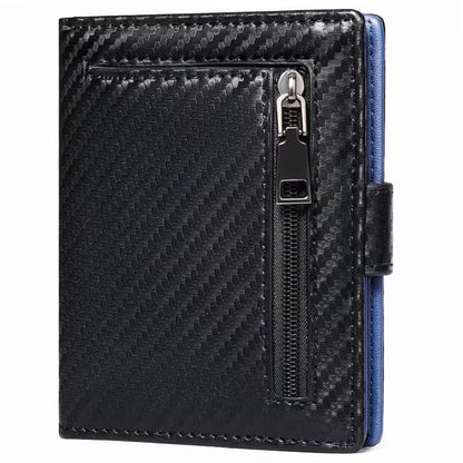 GAEKEAO Mens Wallet Slim Bifold RFID Blocking Thin Credit Card Holder Genuine Leather Minimalist Front Pocket Wallets for Men with Zipper Coin Pocket