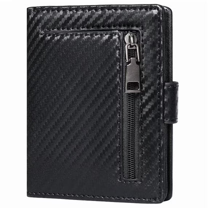 GAEKEAO Mens Wallet Slim Bifold RFID Blocking Thin Credit Card Holder Genuine Leather Minimalist Front Pocket Wallets for Men with Zipper Coin Pocket