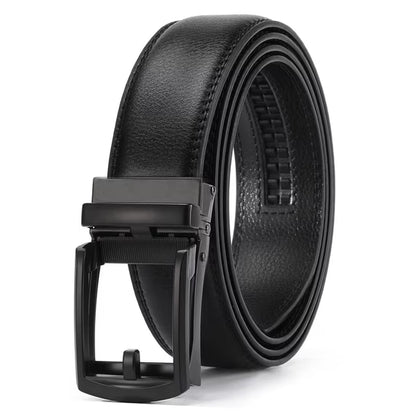 GAEKEAO Ratchet Belt for Men Genuine Leather 1 3/8" - Micro-Adjust Buckle Trim to Fit Dress Belt Casual to Formal Gift Boxed