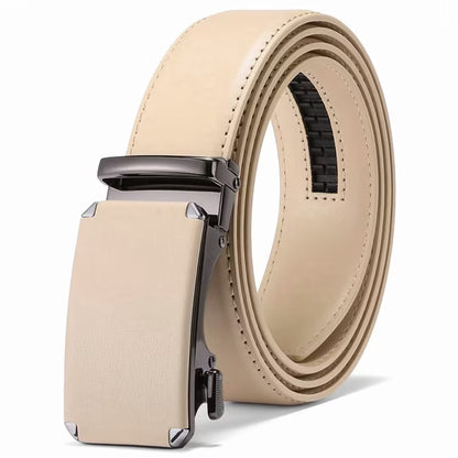 GAEKEAO Men’s Ratchet Belt Adjustable Leather Belt with Auto Lock Buckle Trim to Fit and Gift Box