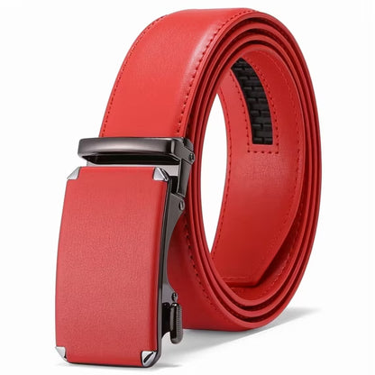GAEKEAO Men’s Ratchet Belt Adjustable Leather Belt with Auto Lock Buckle Trim to Fit and Gift Box